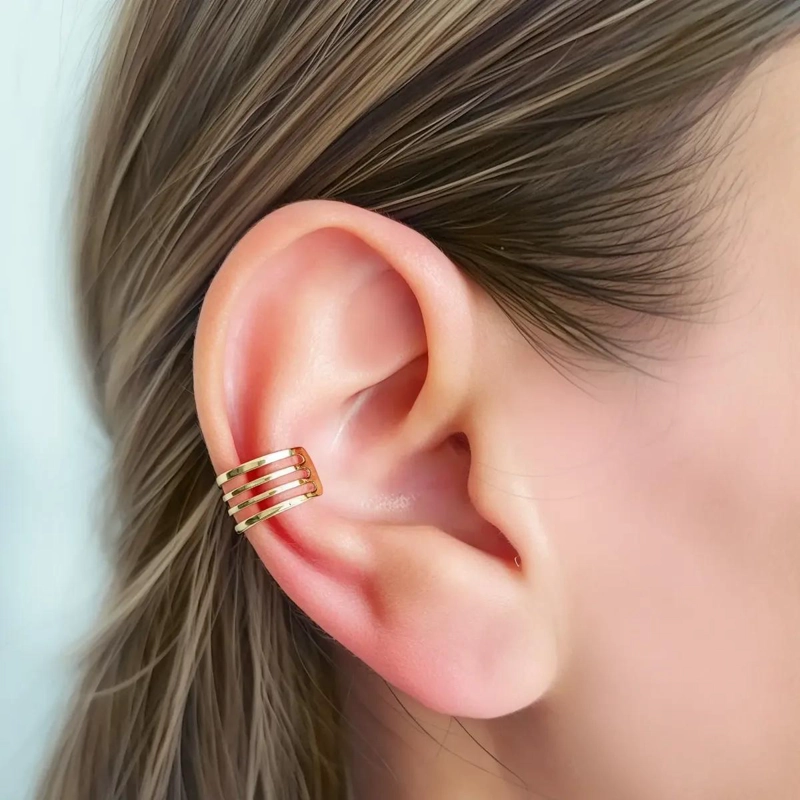 ARO DE ARGOLLAS ENCHAPADO EN ORO 18K PARA MUJER - 6
