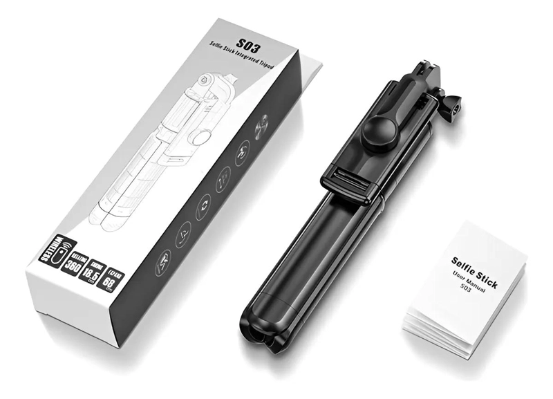 TRIPODE Y PALO SELFIE CON CONTROL REMOTO BLUETOOTH - 1