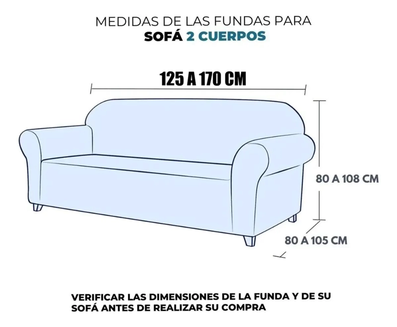 FUNDA PROTECTORA PARA SOFA DE 2 CUERPOS EN TELA CUADRILLE - 3