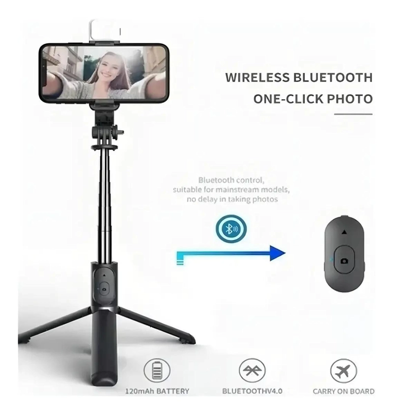 PALO SELFIE TRIPODE BLUETOOTH 3 EN 1 PARA FOTOGRAFIA - 10
