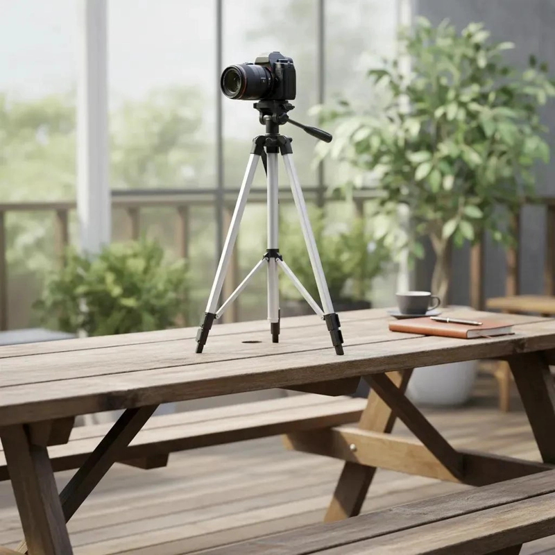 TRIPODE DE ALUMINIO PARA CAMARA 1.35M Y 2KG DE CARGA - 1