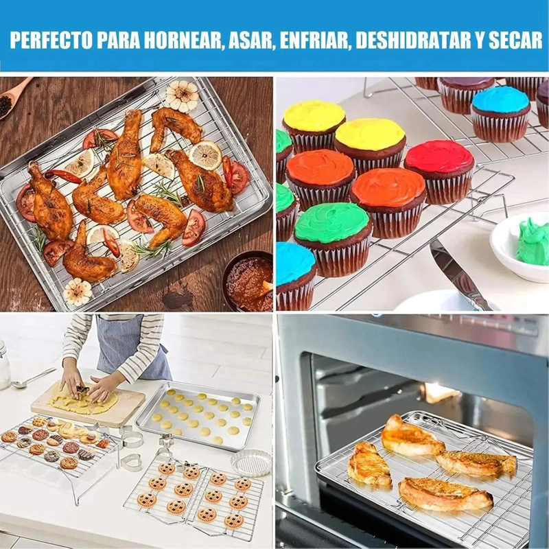 REJILLA APILABLE DE 3 NIVELES PARA ENFRIAR GALLETAS Y REPOSTERIA - 10