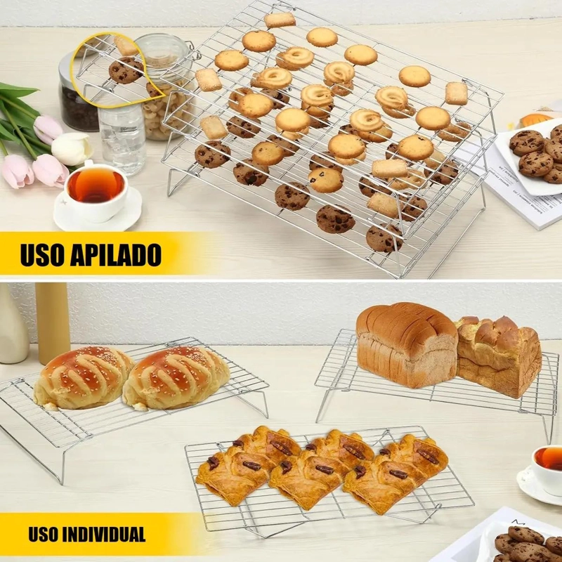 REJILLA APILABLE DE 3 NIVELES PARA ENFRIAR GALLETAS Y REPOSTERIA - 4