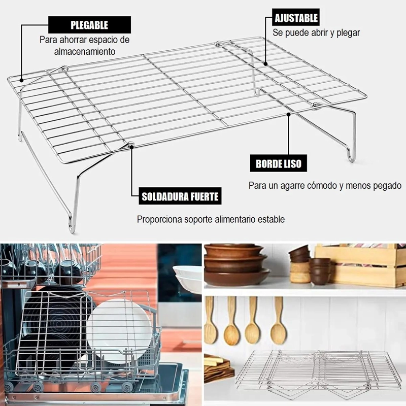 REJILLA APILABLE DE 3 NIVELES PARA ENFRIAR GALLETAS Y REPOSTERIA - 7