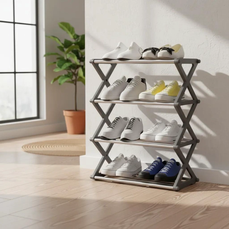 ORGANIZADOR PLEGABLE DE ZAPATOS CON 4 NIVELES - 1