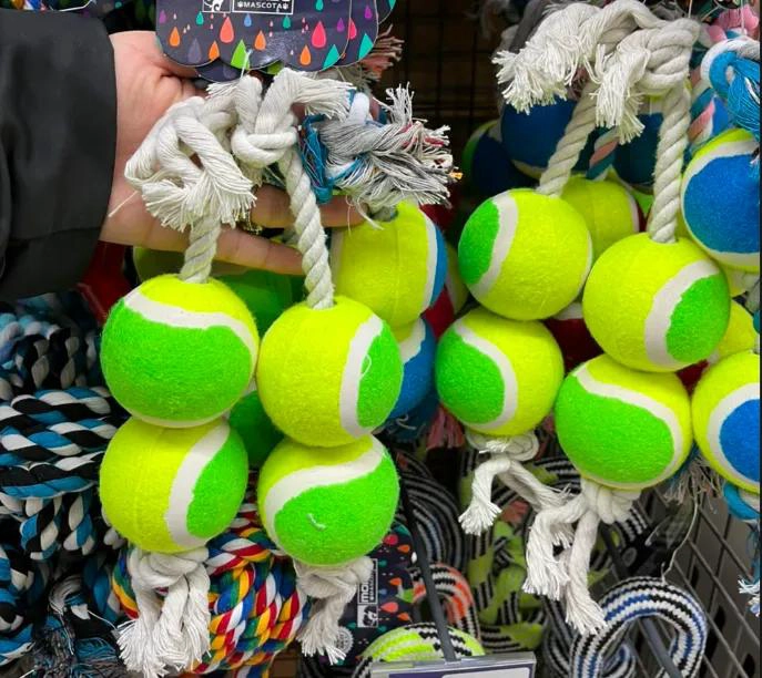 MORDEDOR PARA PERRO CON PELOTAS Y CUERDA DE 32 CM - 3
