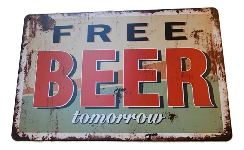 CUADRO METALICO VINTAGE DE CERVEZA 30X20 CM SET DE 5 - 2