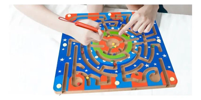 LABERINTO DE BOLAS DE MADERA PARA DESARROLLO INFANTIL - 10