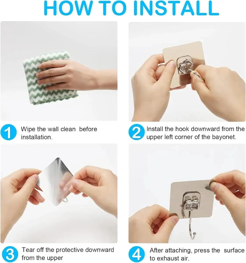 20 GANCHOS IMPERMEABLES MULTIUSOS PARA COLGAR - 3
