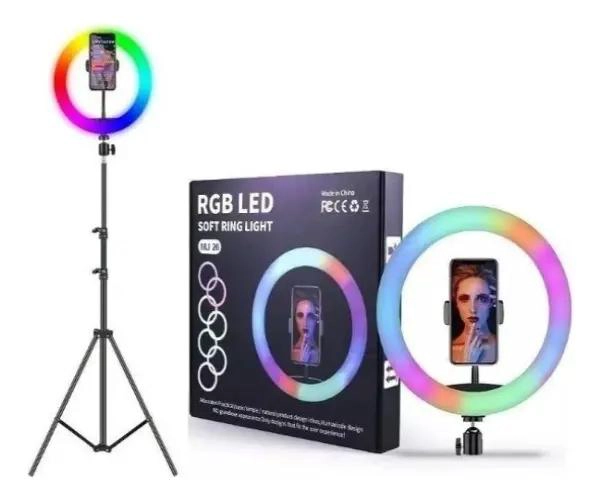 ARO DE LUZ LED RGB DE 26 CM CON TRIPODE AJUSTABLE - 2