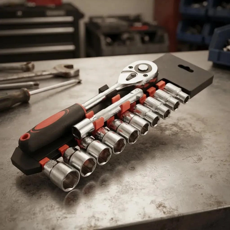 SET DE LLAVE CHICHARRA CON 10 DADOS HEXAGONALES PARA REPARACIONES - 6
