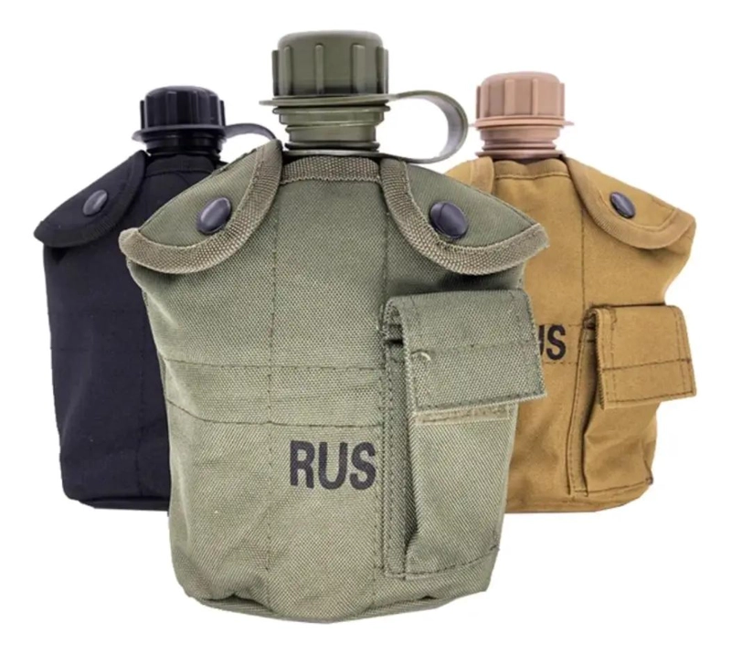 BOTELLA DE AGUA TACTICA MILITAR 1 LITRO CON FUNDA - 1