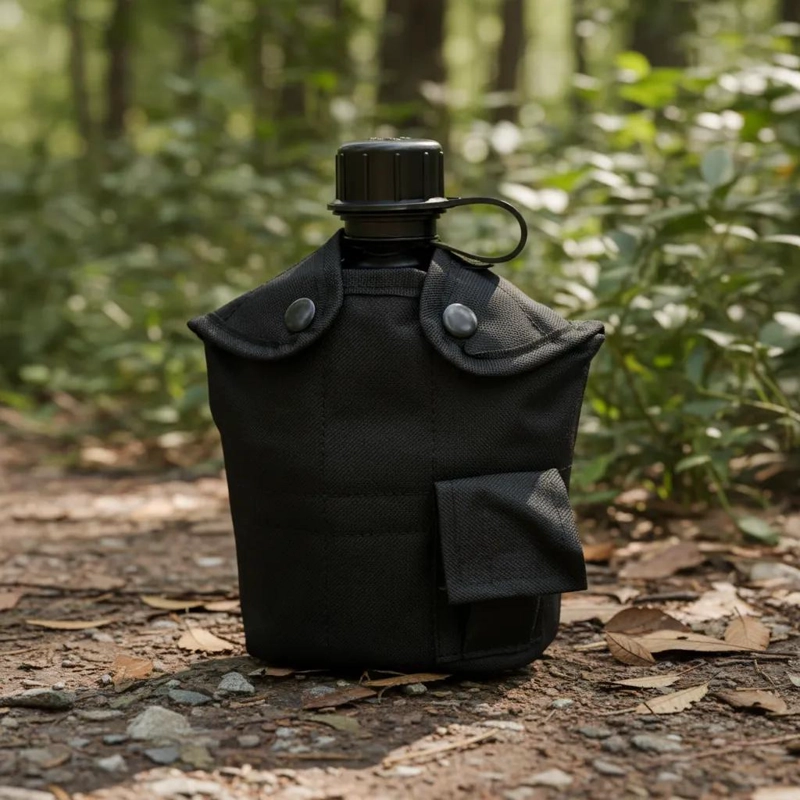 BOTELLA DE AGUA TACTICA MILITAR 1 LITRO CON FUNDA - 2