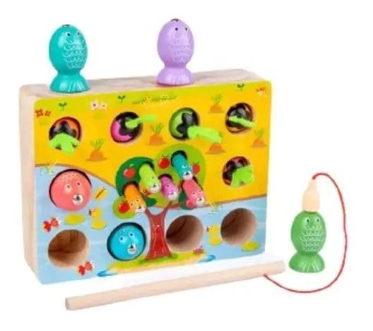 JUGUETE DE PESCA MAGNE TICO 3D DE MADERA PARA NIÑOS - 2