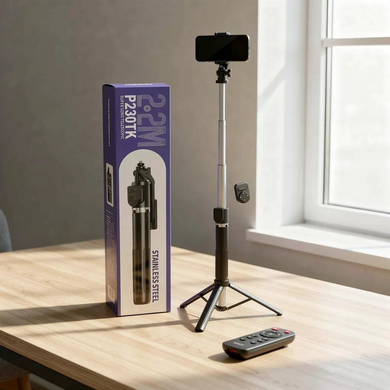 TRIPODE Y PALO DE SELFIE 1,7M CON ROTACION 360° - 2