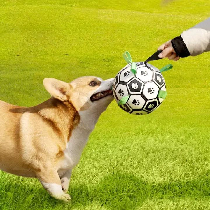 PELOTA DE FUTBOL INTERACTIVA PARA PERROS DE TALLA M - 3