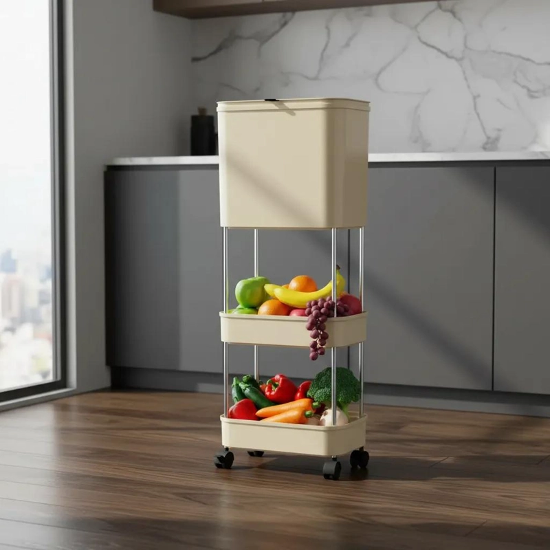 ESTANTE VERTICAL ORGANIZADOR PARA COCINA CON RUEDAS - 1