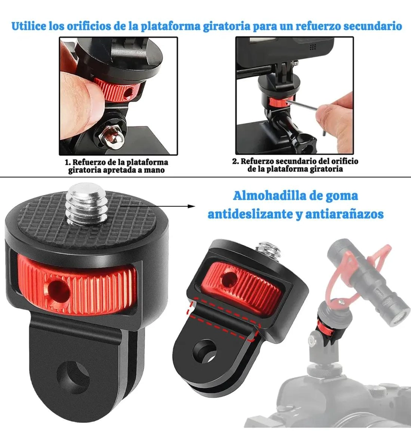 ADAPTADORES GIRATORIOS DE CAMARA 1/4 PARA USO UNIVERSAL - 6
