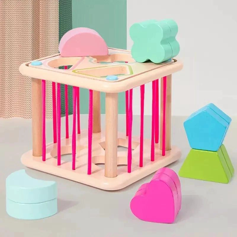 JUGUETE SENSORIAL DE MADERA CON FIGURAS GEOME TRICAS PARA BEBE S - 3