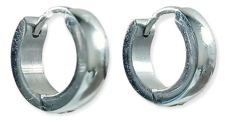 PENDIENTES AROS PUNK BLACK ACERO INOXIDABLE UNISEX - 1