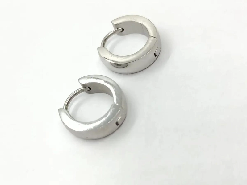 PENDIENTES AROS PUNK BLACK ACERO INOXIDABLE UNISEX - 3