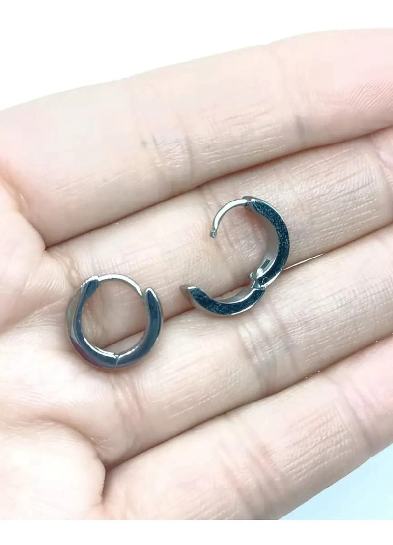 PENDIENTES AROS PUNK BLACK ACERO INOXIDABLE UNISEX - 5