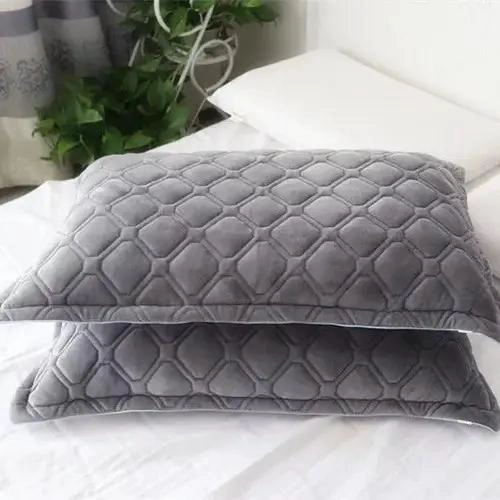 FUNDA DE ALMOHADA BORDADA COLOR GRIS 75X50 CM 2 UNIDADES - 2
