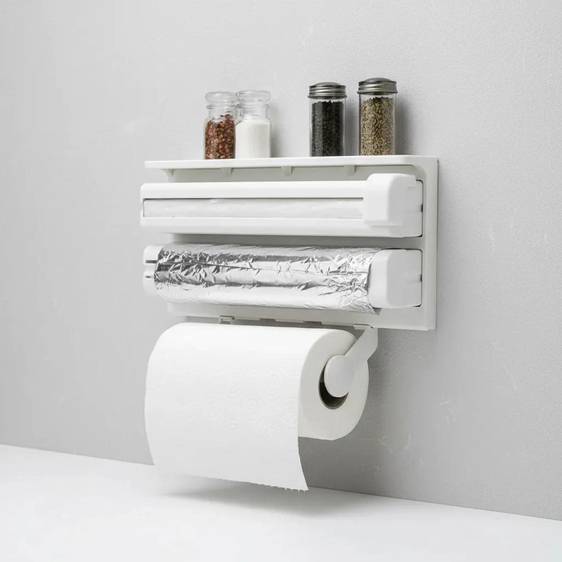 DISPENSADOR TRIPLE DE ROLLO PARA COCINA CON CORTANTE DESLIZANTE - 5