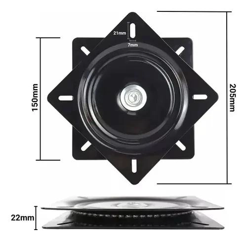 BASE GIRATORIA DE ACERO 15CM PARA MUEBLES Y SILLAS - 2