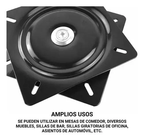 BASE GIRATORIA DE ACERO 15CM PARA MUEBLES Y SILLAS - 4
