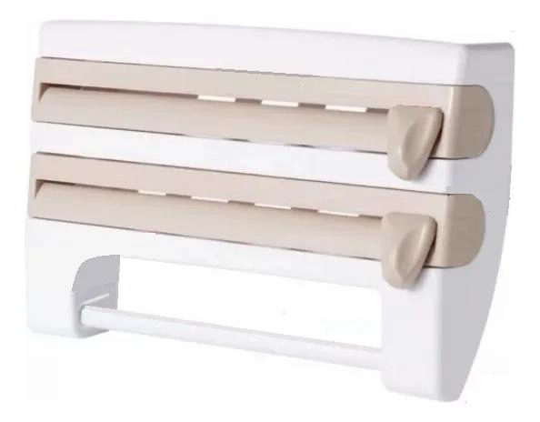 DISPENSADOR TRIPLE DE PAPEL ALUZA EN ALUMINIO BLANCO - 1