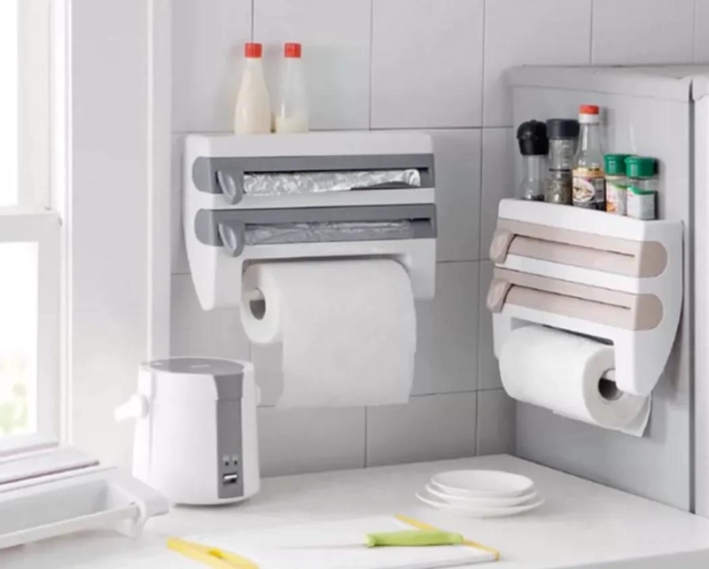 DISPENSADOR TRIPLE DE PAPEL ALUZA EN ALUMINIO BLANCO - 2