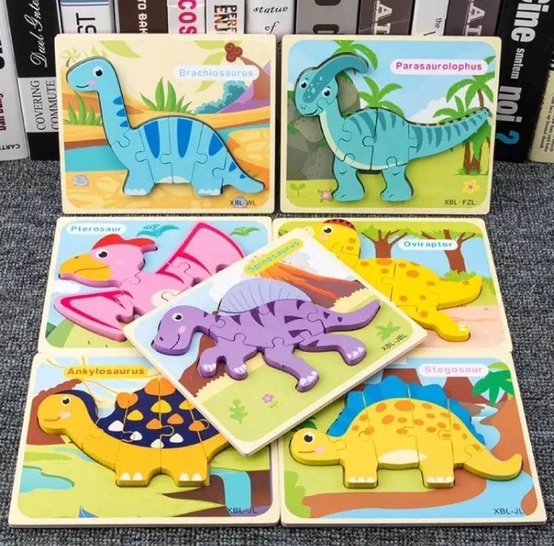 PACK DE 5 PUZZLES DIDACTICOS DE MADERA PARA NIÑOS - 1