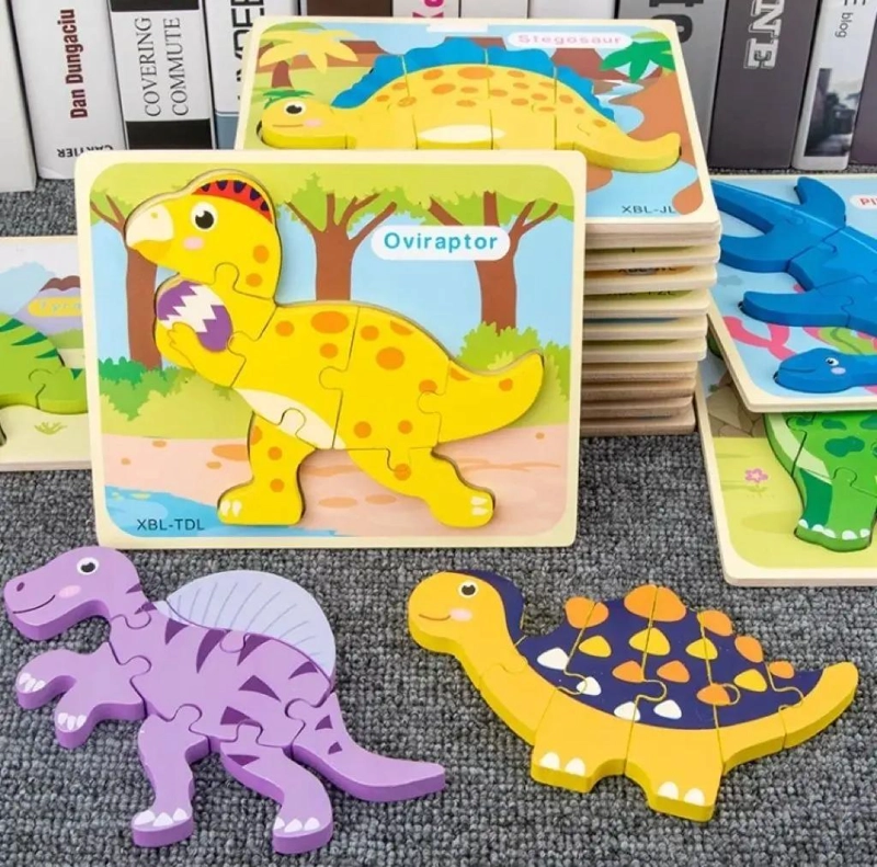 PACK DE 5 PUZZLES DIDACTICOS DE MADERA PARA NIÑOS - 5