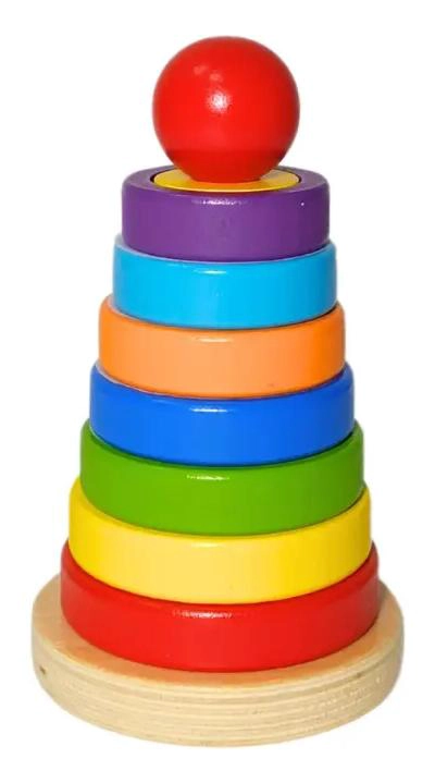 JUEGO DIDACTICO TORRE DE HANOI DE MADERA PARA NIÑOS - 1