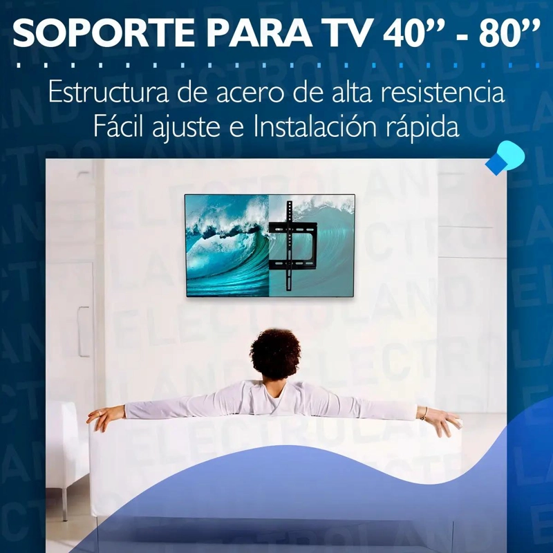 SOPORTE DE PARED PARA TV LED DE 40 A 80 PULGADAS - 9