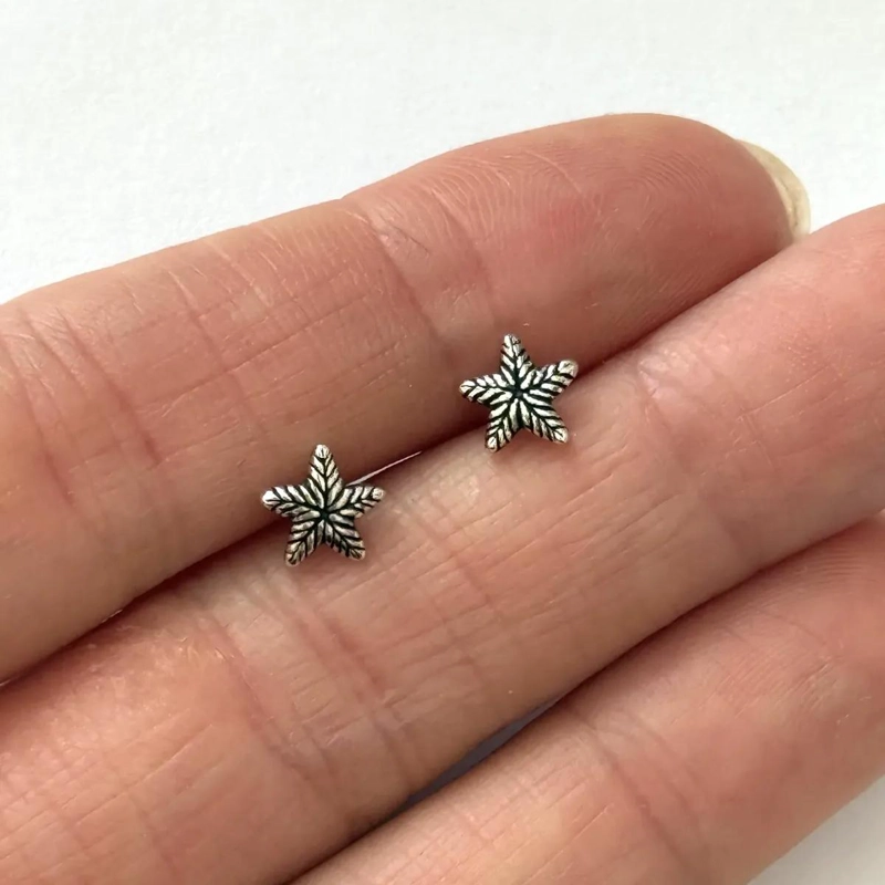 AROS DE ESTRELLA DE MAR EN PLATA 925 PARA HOMBRE Y MUJER - 2