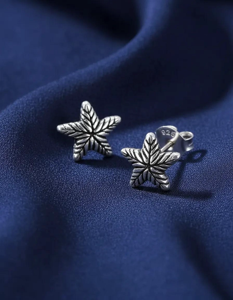 AROS DE ESTRELLA DE MAR EN PLATA 925 PARA HOMBRE Y MUJER - 3