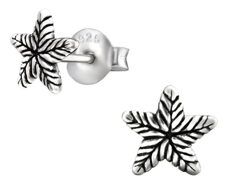 AROS DE ESTRELLA DE MAR EN PLATA 925 PARA HOMBRE Y MUJER - 4