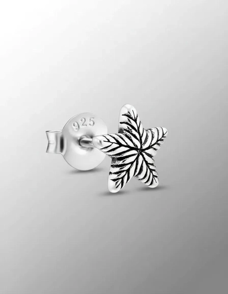 AROS DE ESTRELLA DE MAR EN PLATA 925 PARA HOMBRE Y MUJER - 6