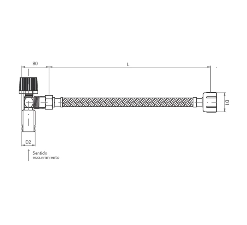 LLAVE ANGULAR FLEXIBLE 1/2X1/2 Y 1/2X15/16 DE 35 CM - 4