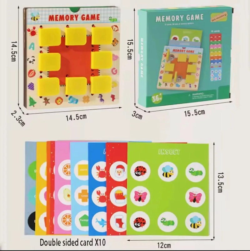 JUEGO DE MEMORIA INFANTIL DE MADERA CON TARJETAS COLORIDAS - 2