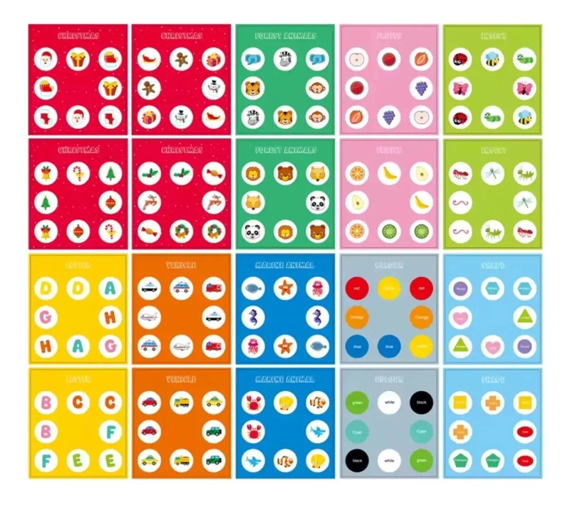 JUEGO DE MEMORIA INFANTIL DE MADERA CON TARJETAS COLORIDAS - 3
