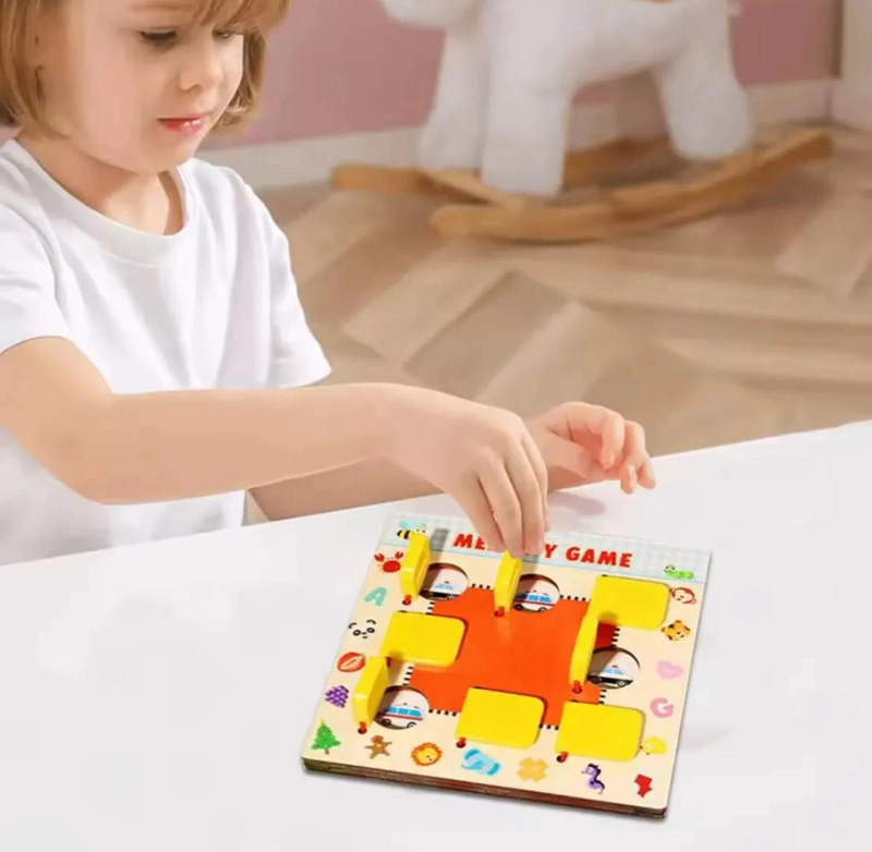 JUEGO DE MEMORIA INFANTIL DE MADERA CON TARJETAS COLORIDAS - 4