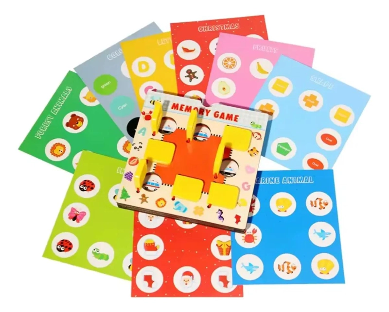 JUEGO DE MEMORIA INFANTIL DE MADERA CON TARJETAS COLORIDAS - 5