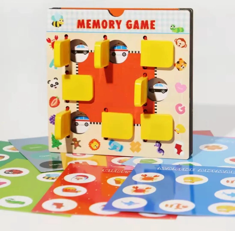 JUEGO DE MEMORIA INFANTIL DE MADERA CON TARJETAS COLORIDAS - 6