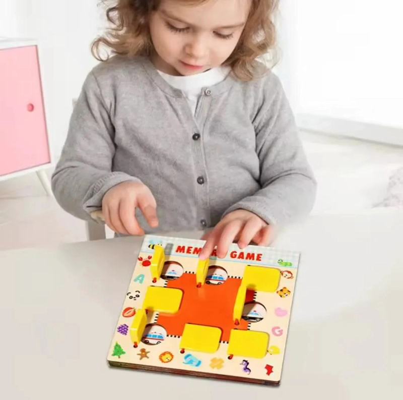 JUEGO DE MEMORIA INFANTIL DE MADERA CON TARJETAS COLORIDAS - 7