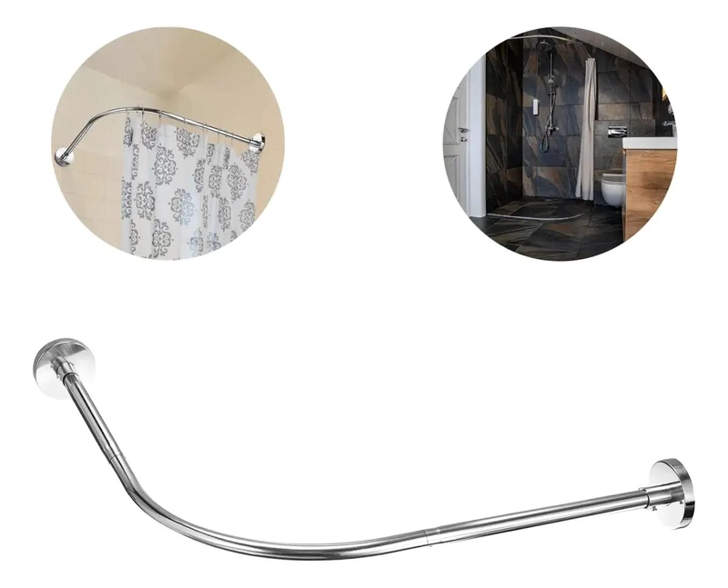 BARRA EXTENSIBLE PARA CORTINA DE DUCHA EN U 80-110 CM - 1