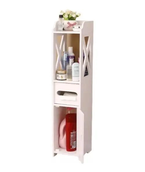 GABINETE ORGANIZADOR DE BAÑO EN COLOR BLANCO ANTIGUO - 1