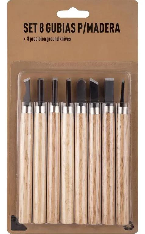 SET DE 8 GUBIAS DE ACERO PARA TALLADO EN MADERA - 2